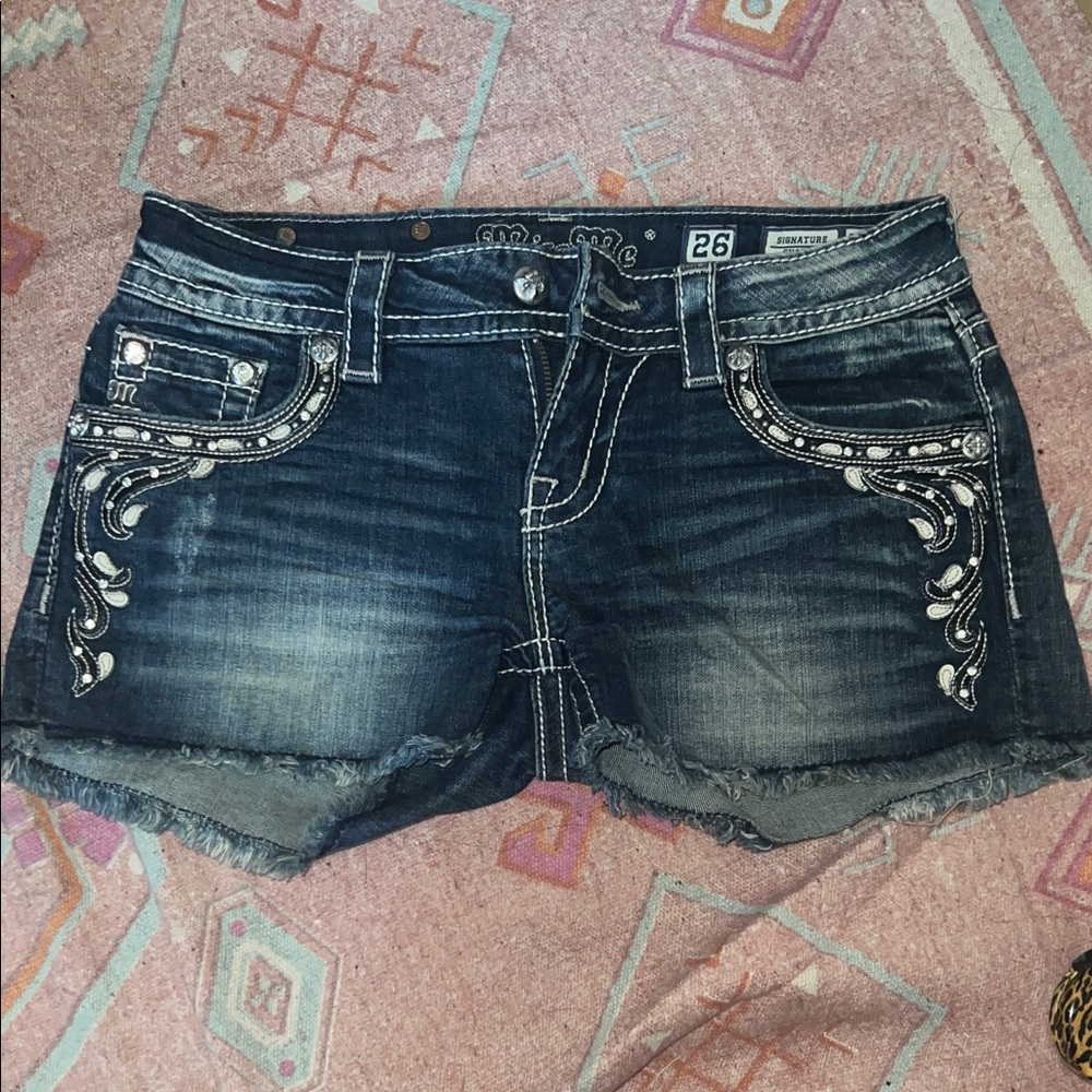 Embellished MissMe Denim Shorts SZ 26